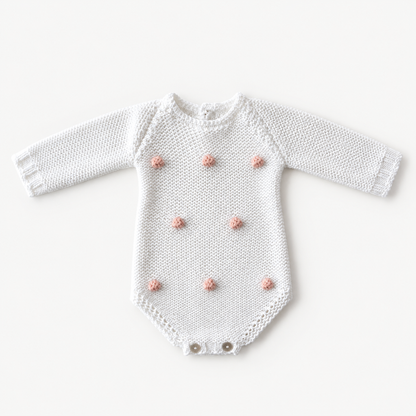 Pelele Bodoque Blanco y Rosa Empolvado