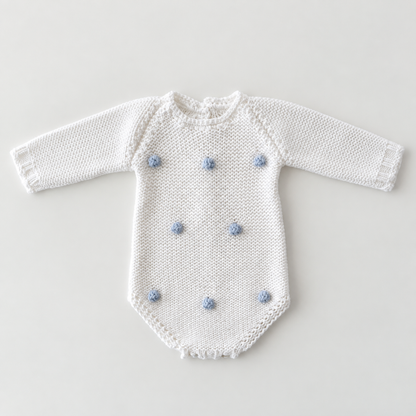 Pelele Bodoque Blanco y Azul Empolvado
