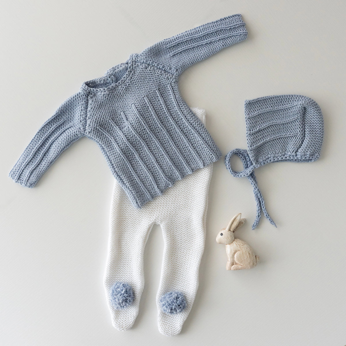 Conjunto Completo Lulú Blanco y Azul Empolvado