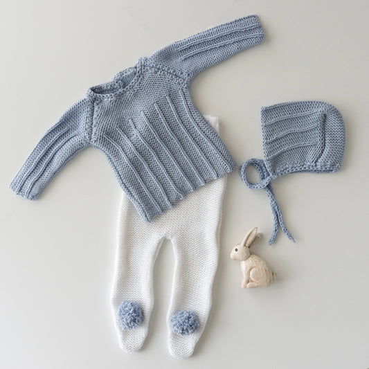 Conjunto Completo Lulú Blanco y Azul Empolvado