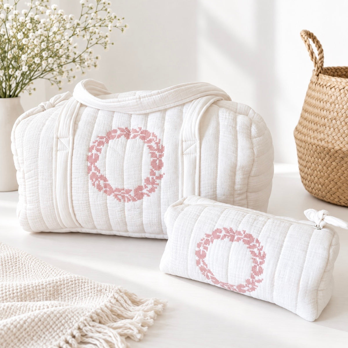 Set de Bolsa y Neceser Rosa Empolvado