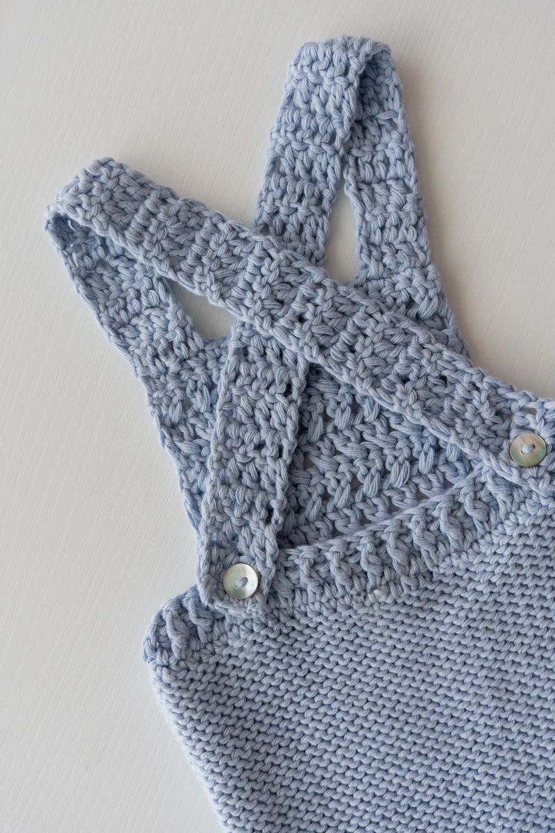 Peto Crochet en Azul Empolvado