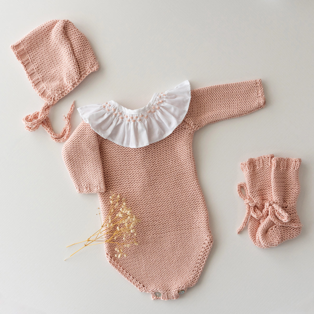 Conjunto completo Victoria Rosa Empolvado